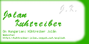 jolan kuhtreiber business card